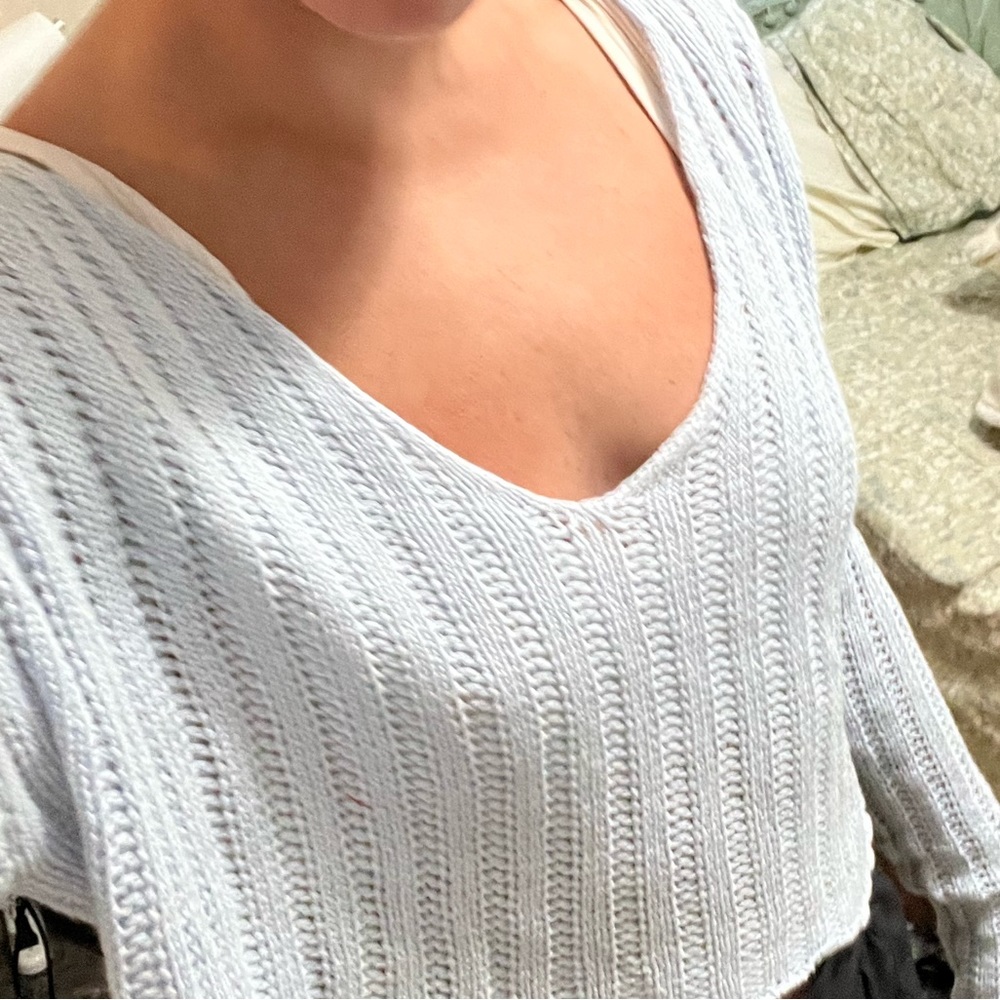 Light blue cropped sweater